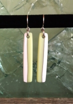 lolly drop earrings (lemon meringue), fused glass & silver